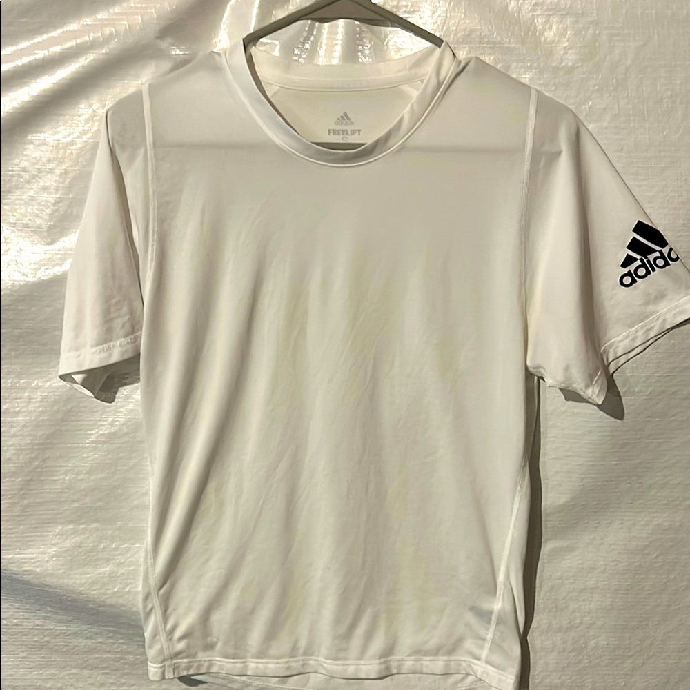 Adidas White Short Sleeve Performance Tee